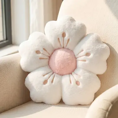 Pink Cherry Blossom Decorative Pillow for Bay Window