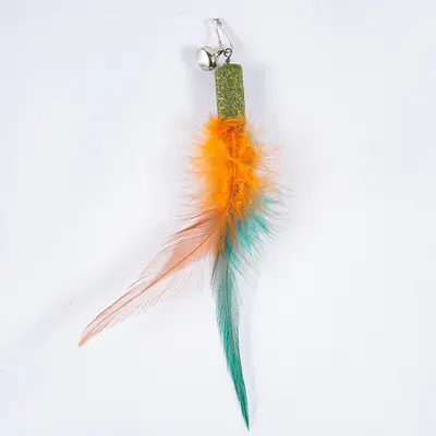 Replacement Head for Cat Teaser Wand with Bell and Feathers - 10