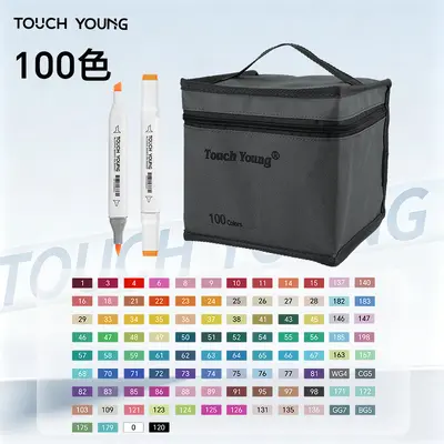 Dual-end marker pen set 100 colors quick-dry water-based - 11