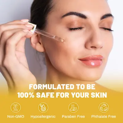 24K Altın Yapraklı Esans Serum, Hyaluronik Asit, Nemlendirici Kırışıklık Karşıtı - 5