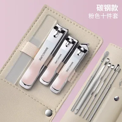 Nail scissors set, anti-splash, diagonal tweezers, pedicure tool - 9