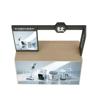 Maßgefertigter Mittelinsel-Ausstellungstisch mit Lackierung, Acryl-Produktvitrine, Vitrine, Musterausstellungsregal