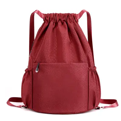 Large Capacity Women's Canvas Backpack with Drawstring, Casual - 13