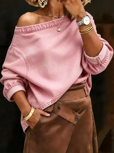 Damen-Jeanspullover mit langen Ärmeln - 8