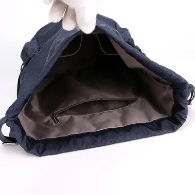 Large Capacity Women's Canvas Backpack with Drawstring, Casual - 4