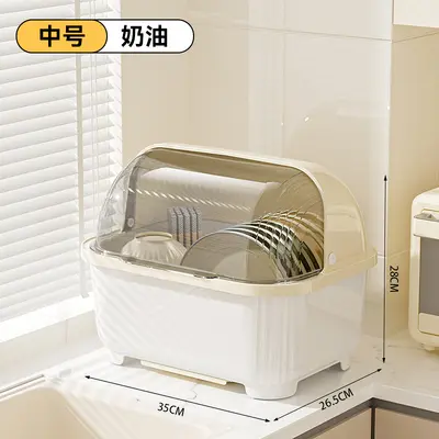 Kitchen bowl cabinet with cover and draining tray - 7