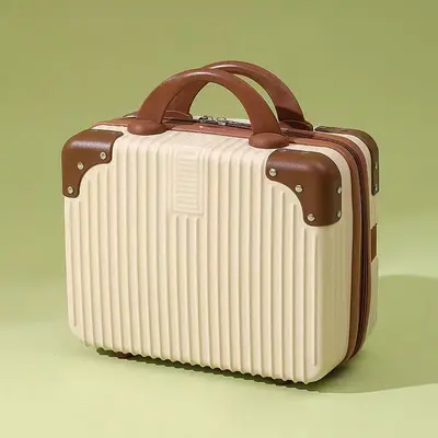 Retro suitcase 14 inch cosmetic bag small suitcase mini souvenir small lightweight password box travel box - 8
