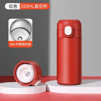 Thermobecher aus 304er Edelstahl, Geschenkbox, Springdeckel, gravierbar - 7