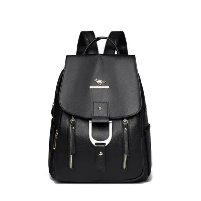 Women's PU Leather Backpack, Japanese-Korean Style, Elegant - 5