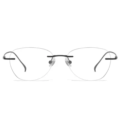 Women's Frameless Pure Titanium Eyeglass Frame, Ultra-Light, Blue Light Blocking, Model 89