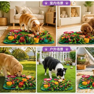 Pet Sniffing Mat, Bionic Grass Play Mat for Dogs and Cats - 4