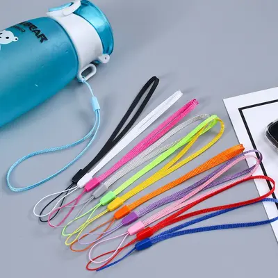 Short Colorful Nylon Phone Lanyard, Anti-Lost Wrist Strap