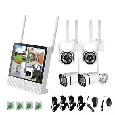 Outdoor Wireless Surveillance Camera NVR Kit Complete Set Home HD Night Vision Network WiFi with Display Screen - 7