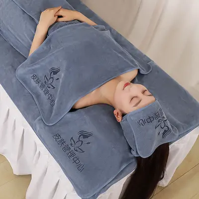 Beauty salon towel special set, turban, bed, bath towel, bath skirt set, absorbent, non-shedding, printable LOGO - 8