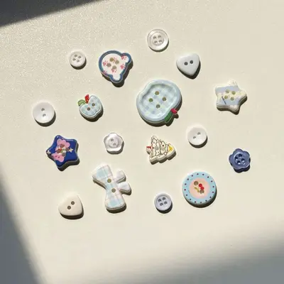 Mixed colorful cartoon printed handmade sewing buttons
