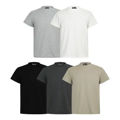 Solid Color Short-Sleeve Men's T-Shirt, Summer, Loose Fit, Crew Neck