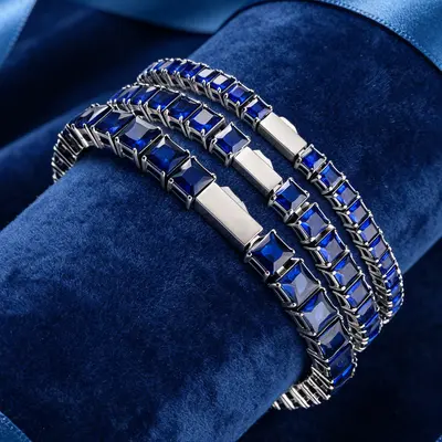 Stainless Steel Tennis Chain Bracelet, 3-5 mm Square Zircon Stones, Light Luxury Jewelry