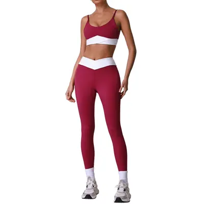 Çıplak Hissi Yoga Takımı, Sütyenli Üst ve Dar Tayt, Koşu ve Fitness