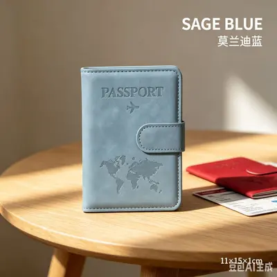 Passport Holder Multifunctional SIM Card Slot Matte PU - 7