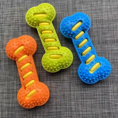 Large Dog Toy Bone with Chew-Resistant TPR and Squeaker - 3