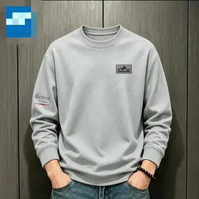 Men's Round Neck Loose Printed Sweatshirt, Autumn - 8