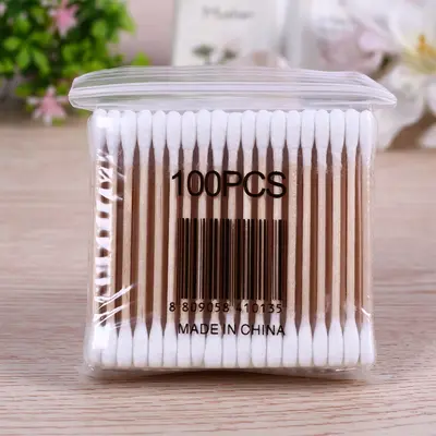 Bambu Çubuklu Çift Uçlu Pamuklu Çubuk, Tek Kullanımlık, Toptan