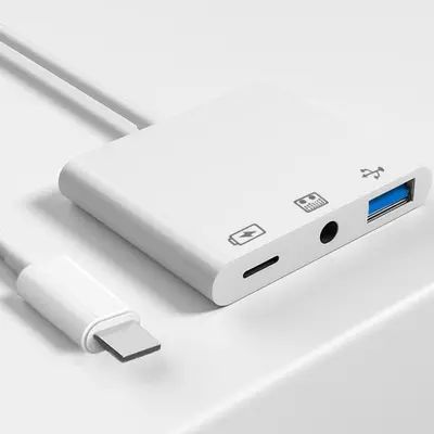 Apple cep telefonu OTG3.5 ses başlığına uygun Lightning+USB3.0 üçü bir arada canlı yayın No. 1 adaptör