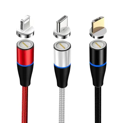 Starkes Magnetdatenkabel mit magnetischer Kraft, 7-poliger 5A-Magnetabsorptionskopf, schnelladendes Kabel für Mobiltelefone, erweitertes 3-in-1-Zugleitung und drei Ladekabel