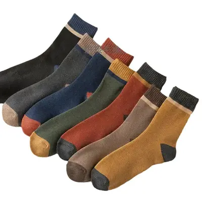 Gefütterte dicke Herrensocken, mittelhoch, für Herbst und Winter