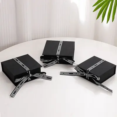 Werksbestand Großhandel, luxuriöse Seidenband-Schachteln mit Klappdeckel in Buchform, tragbare Halsketten-Schmuckschachteln, Aufbewahrungskartons - 9