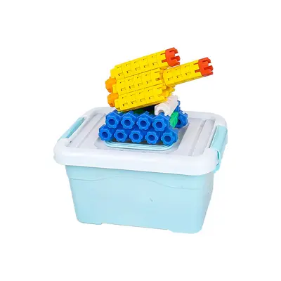 Altıgen Çocuk Yapı Blokları Oyuncağı, Erken Eğitim, 6 Boyutlu Plastik Küçük Parçalı Set - 6