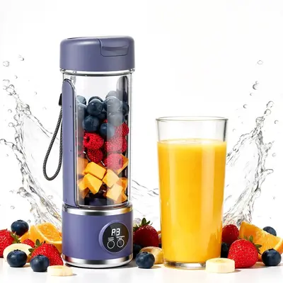 Tragbarer Akku-Mixer mit Eiszerkleinerer und Saftbecher - 9