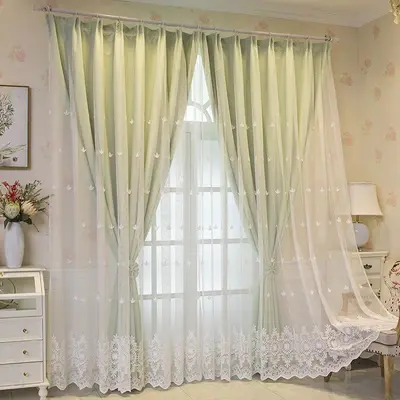 Double-Layer Blackout and Sheer Curtain for Bay Windows and Living Rooms - 9