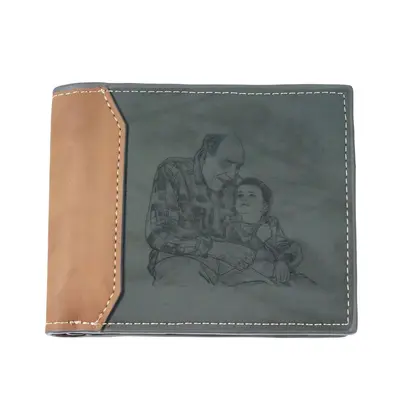 Personalisierbare Kurze Herrenbrieftasche mit Skizzenmuster - 5