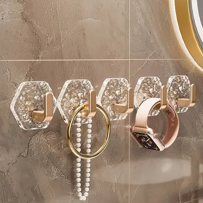 Şeffaf güçlü yapışkanlı duvar kancası, delinmeden kullanım, banyo için