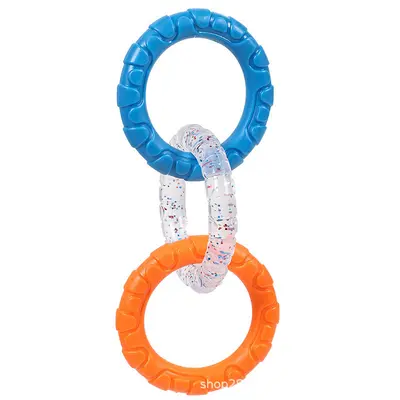 Dog Chew Toy, Durable TPR Teeth Cleaning Toy, Three-Ring - 6