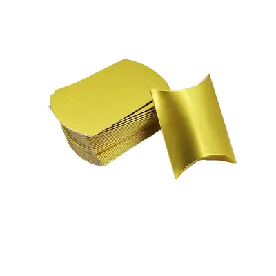 100 pieces kraft paper pillow box gift packaging box wedding candy box small size candy box folding-free - 9
