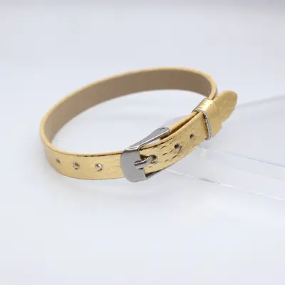 DIY 8mm PU leather wristband, slide charm compatible - 7