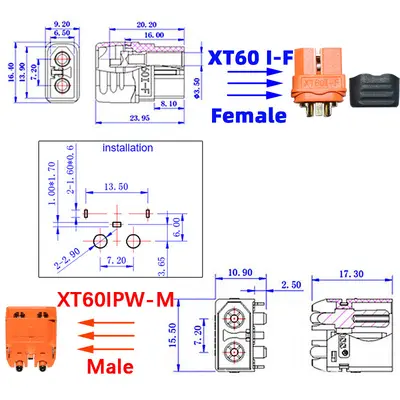 XT60if Verlängerungskabel männlich weiblich reines Kupfer 30A XT60