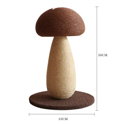 Sisal Rope Vertical Cat Scratching Post, Mushroom Design, Wear-Resistant - 8
