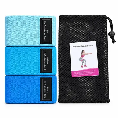 TPE Squat Resistance Band Set with Glute Ring and Yoga Pull Band - 10