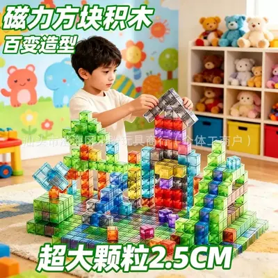2.5 cm Strong Magnetic Cube Building Blocks, Transparent