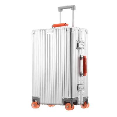 Aluminum-Magnesium Alloy Travel Suitcase with Silent Universal Wheels and Combination Lock - 6