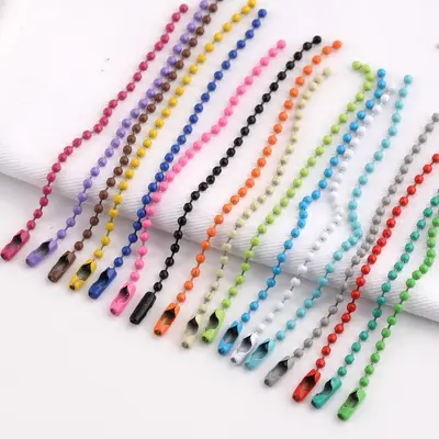 Multi-Colour Bead Chain, DIY Jewellery Accessory, Baked-Paint Iron Chain