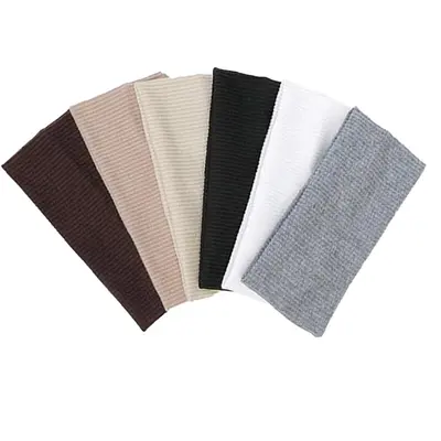 Women's Wide Non-Slip Ribbed Sports Headband, Soft and Elastic