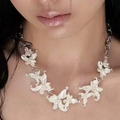 Yıldız kolye, taşlı, gümüş, kadın - 11