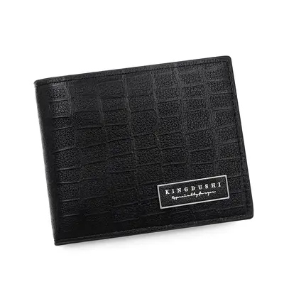 Korean-Style Stone-Pattern Men's Short Wallet, Tri-Fold TPU - 5