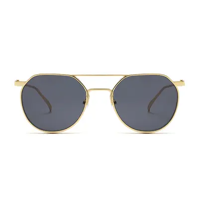 Retro Oval Metal Frame Aviator Sunglasses, Double Bridge, UV Protection - 5