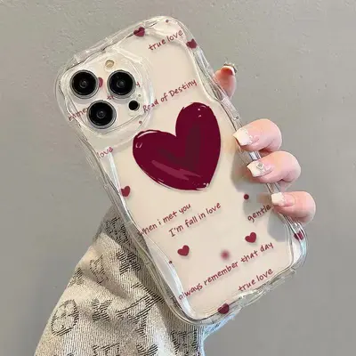 iPhone 15 Pro Max, 11, 16, 14 Pro, 13/12 uyumlu, şeffaf, düşmeye dayanıklı, Japon ve Kore tarzı, kavisli kenar desenli telefon kılıfı - 4