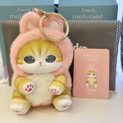 Mofusand Köpekbalığı Kedi blind box vinil peluş figür anahtarlık